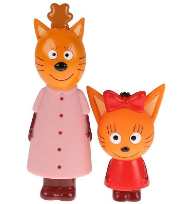 Игрушка пластизоль для ванны Капитошка Три Кота мама и карамелька, 2шт., сетка (русс.уп.) в кор.50шт