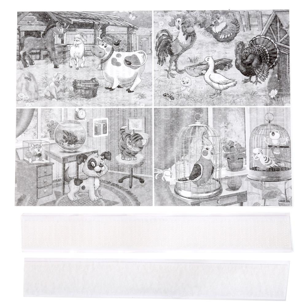 НАСТОЛЬНАЯ ИГРА-ХОДИЛКА "УМКА" ДОМАШНИЕ ЖИВОТНЫЕ С ЛИПУЧКАМИ В КОР. в кор.20шт