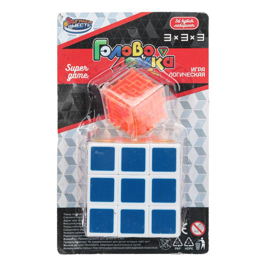 B2376405-R Логическая игра кубик 3х3, лабиринт, блист.16*10*6см ИГРАЕМ ВМЕСТЕ в кор.2*144шт