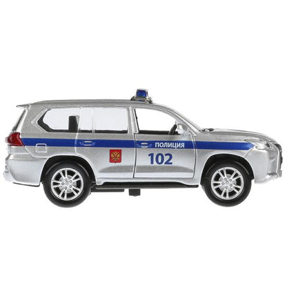 Машина металл свет-звук "LEXUS LX-570 ПОЛИЦИЯ"12см, откр. двери, инерц.в кор. Parc technologique dans le cor.2*36шт