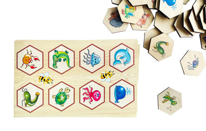 Лото с деревянными фишками "Пчелка"