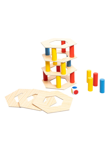 ИГРА ДЛЯ ВСЕЙ СЕМЬИ "СОРВИ БАШНЮ" (ЦВЕТНАЯ) в кор.18шт