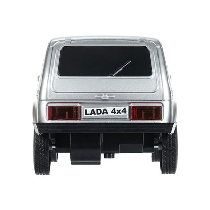 Машина р/у LADA 4x4 23 см, свет, серебристый, кор. Технопарк в кор.24шт