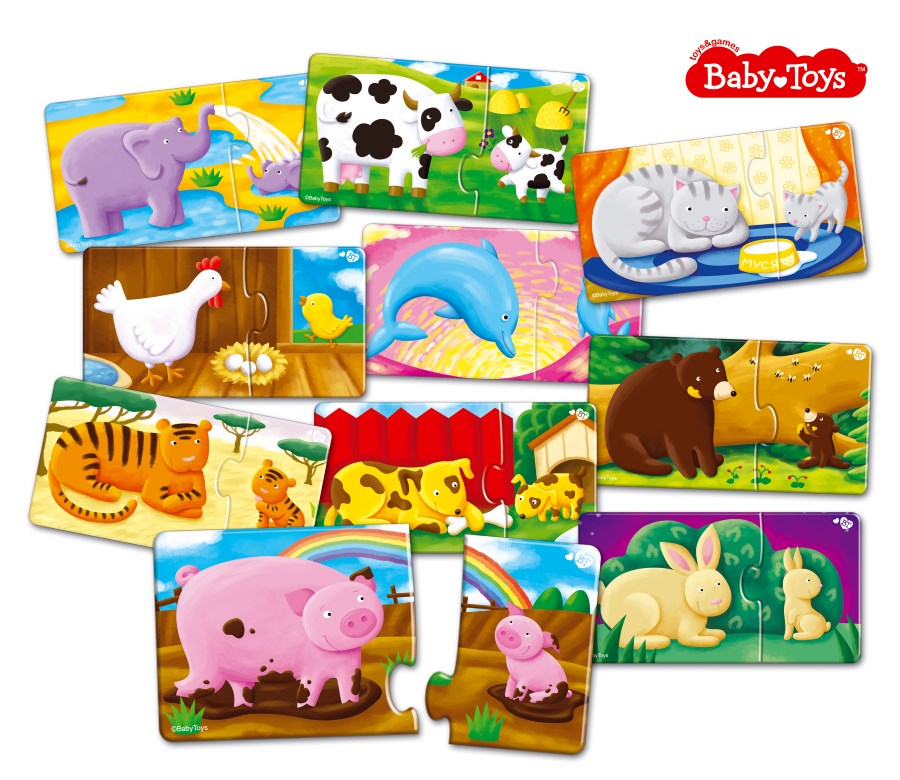 Пазлы макси парные "Чей малыш?" JOUETS POUR BÉBÉ 20 ÉLÉMENTS