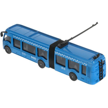 Технопарк. Троллейбус Метрополитен арт.SB-18-11WB(NO IC).20-1 19 см, с резинкой,металл,двери, инерц.