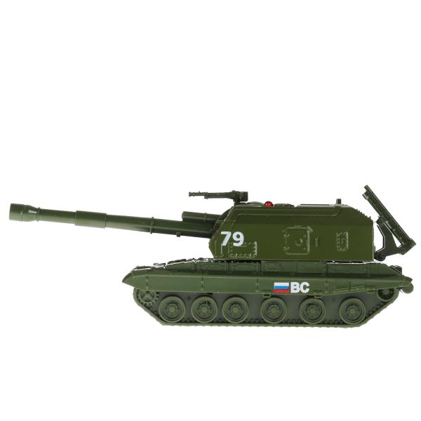 MSTA-12-GN328809 Modèle métallique МСТА-ГАУБИЦА 12 cm, вращается башня, инерция, зелен, кор. Parc technologique