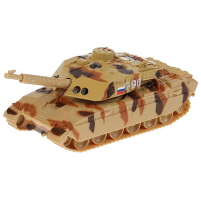 La machine métallique Tank Т-90, d'une taille de 13 cm de largeur et de largeur, est alimentée en énergie. dans le cor. Parc technologique en cor.2*24шт