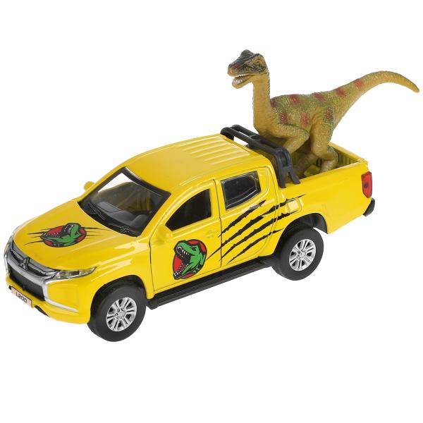 Machine en métal "МИЦУБИШИ" "mitsubishi l200 pickup dinosaures" dlin 13 см, откр дв, багаж, инерц, в кор