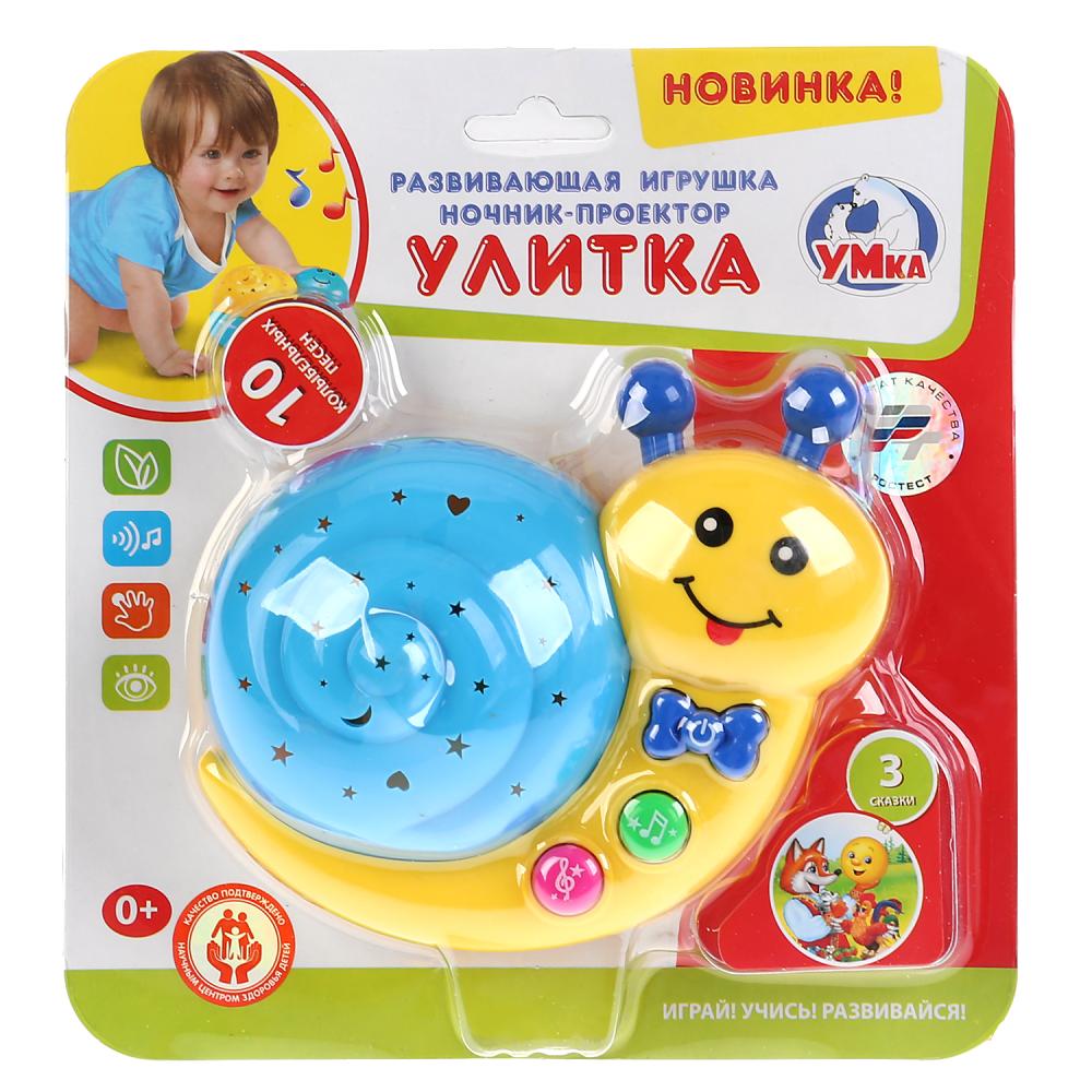 Музыкальный ночник-проектор ТМ Умка "Улитка" на бат. руссифиц. на карт. (русс. уп.) в кор.2*48шт