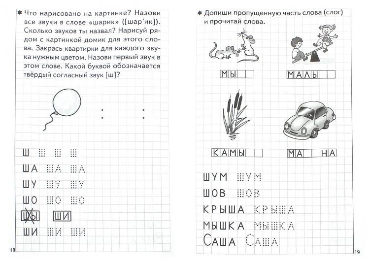 Тетрадь Развиваем навыки чтения и грамотного письма 1ч. 5-6лет