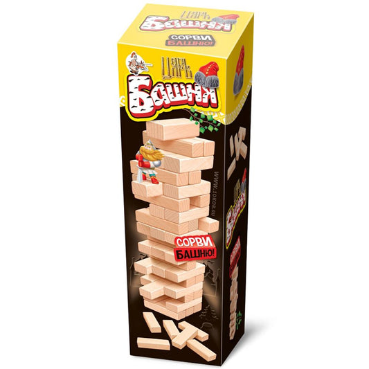 ИГРА ДЛЯ ДЕТЕЙ И ВЗРОСЛЫХ "ЦАРЬ БАШНЯ" (ПАДАЮЩАЯ БАШНЯ) в кор.15шт