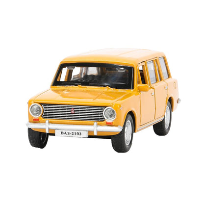 Machine en métal vaz-2102 12 cm, double, bagage, iner, jaune, cor. Parc technologique dans le cor.2*36шт