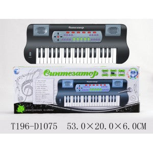 СИНТЕЗАТОР НА БАТ., СО СВЕТОМ, С МИКРОФОНОМ, ОТ СЕТИ (220V) В РУСС. КОР. 53*20*6СМ в кор.2*12шт