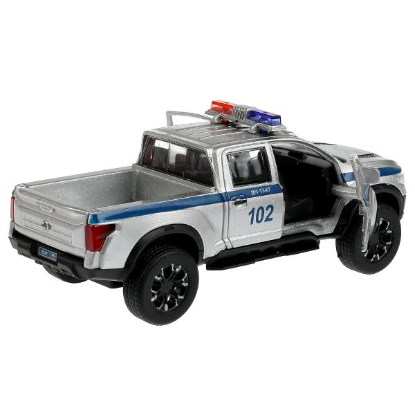 Machine en métal de couleur noire NISSAN TITAN ПОЛИЦИЯ 12,5 cm, double, sac, argent, cor. Parc technologique dans le cor.2*36шт