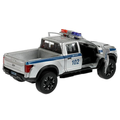 Machine en métal de couleur noire NISSAN TITAN ПОЛИЦИЯ 12,5 cm, double, sac, argent, cor. Parc technologique dans le cor.2*36шт