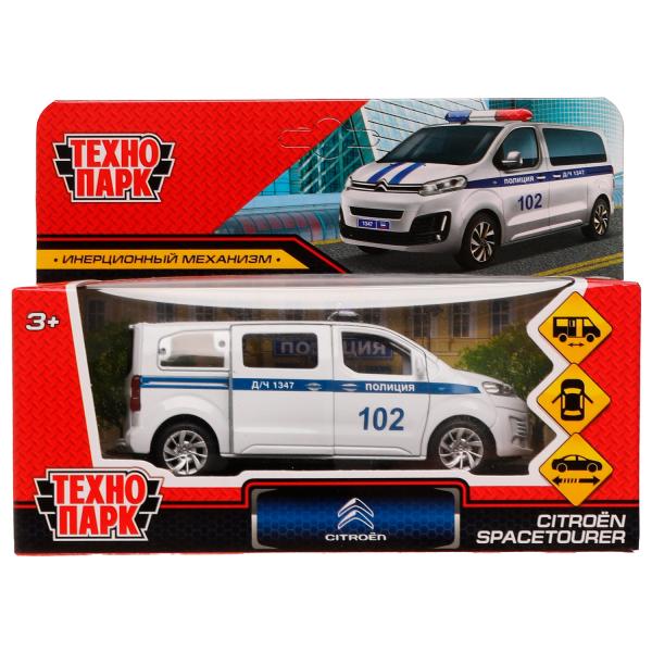 Machine en métal CITROEN SPACE TOURER ПОЛИЦИЯ 12 см, двер, инер, бел, кор. Parc technologique dans le cor.2*36шт