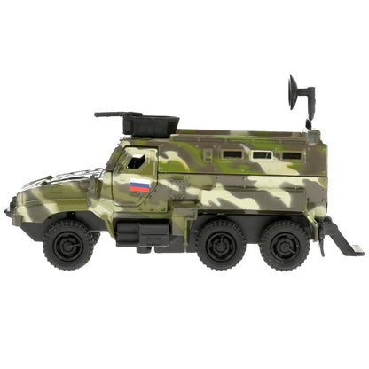 ТМ ТЕХНОПАРК. МЕТАЛЛ БРОНЕВИК 12СМ, ОТКРЫВ.ДВЕРИ, БАГАЖ., ВРАЩ. ПУШКА, ИНЕРЦ. В РУСКОР. dans le cor.2*24шт