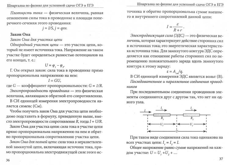 Шпаргалка по физике для успешной сдачи ОГЭ и ЕГЭ