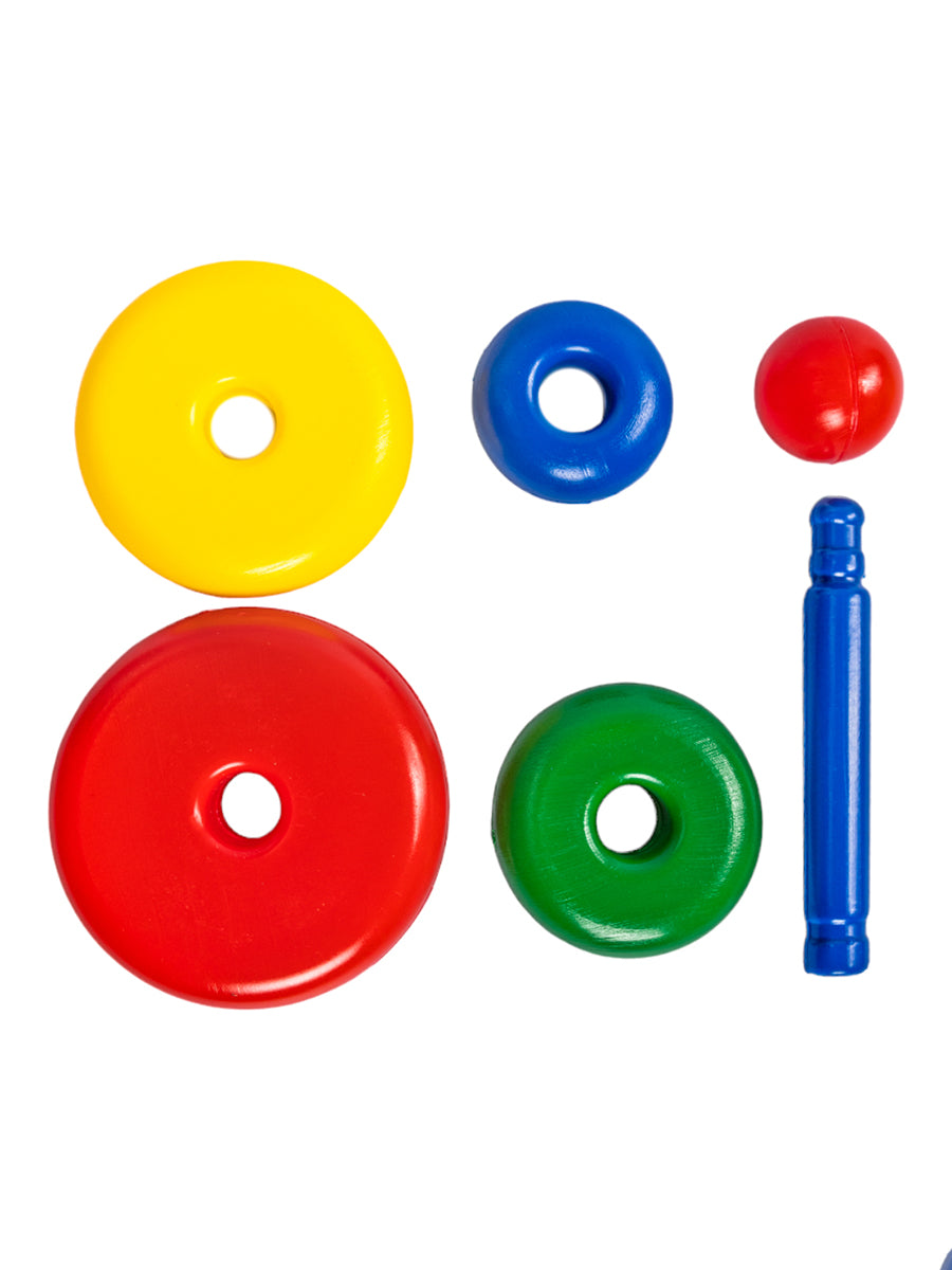 Пирамидка Малышок - 4 кольца шар из выдувной пластмассы 17см