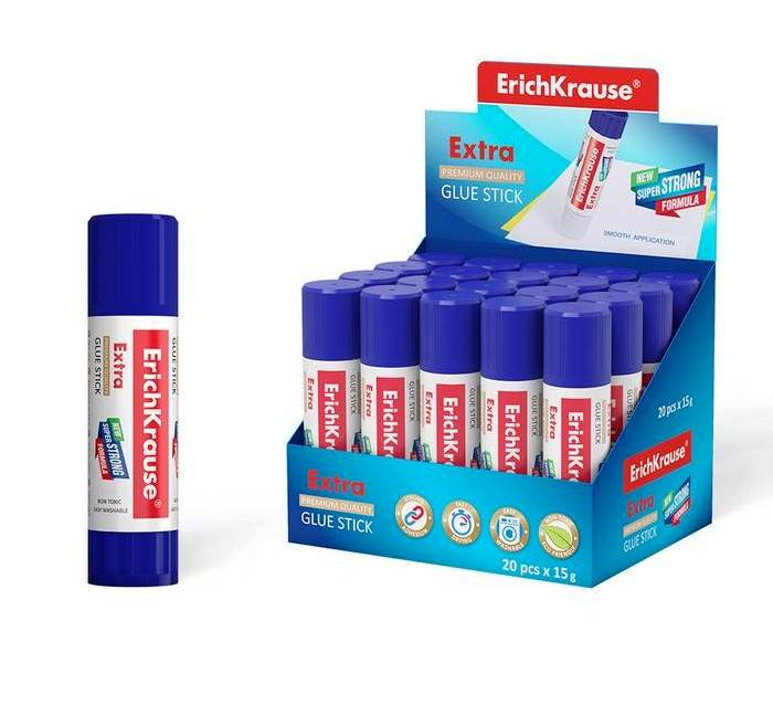 ErichKrause® Клей-карандаш "Extra" 15г (поштучно) арт.4443