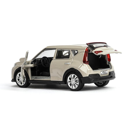 Машина металл KIA soul длина 12 см, двери, багаж., инерц, золотистый, кор. Технопарк в кор.2*36шт