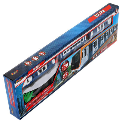 1607B003-R 306801 Железная дорога 176см метро, на бат. свет+звук, с аксесс. в кор. ТМ "ИГРАЕМ ВМЕС
