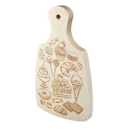 Выжигание по дереву. Разделочная доска "Сладости" (130х230мм) в кор.15шт