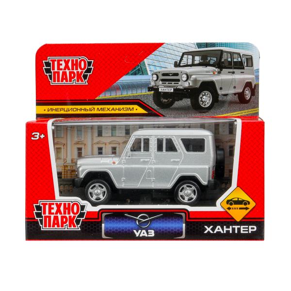 Machine en métal UAZ ХАНТЕР dline 10,5 см, инерция, серебристый, кор. Parc technologique dans le cor.2*36шт