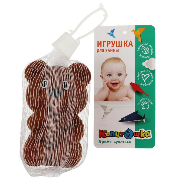 Игрушка для ванны мишка сетка, хенгтег КАПИТОШКА в кор.100шт