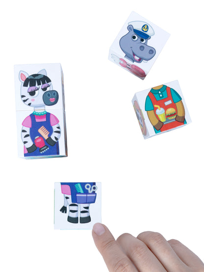 Jouets pour bébés en plastique, jouets pour bébés, "Зверофессии", 6 pièces (12 personnes)