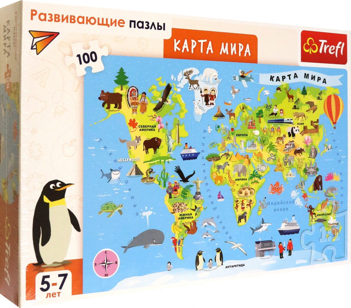Trefl.Пазлы развивающие Карта мира 15527
