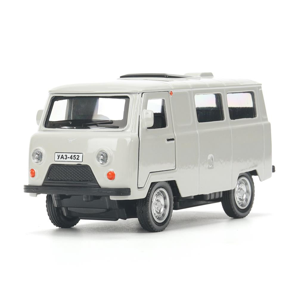 Машина металл уаз-452 "буханка" 10,5 см, дв, инерц, серебристый, кор. Технопарк в кор.2*36шт