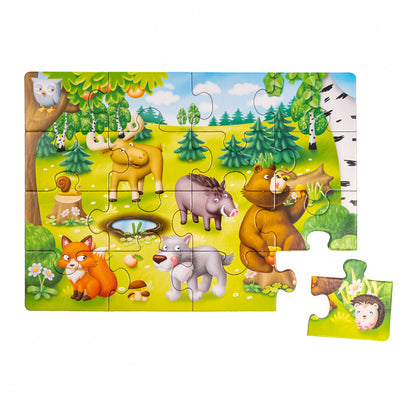 Puzzle premier puzzle 4 en 1, jouets pour bébé, "Кто где живет"