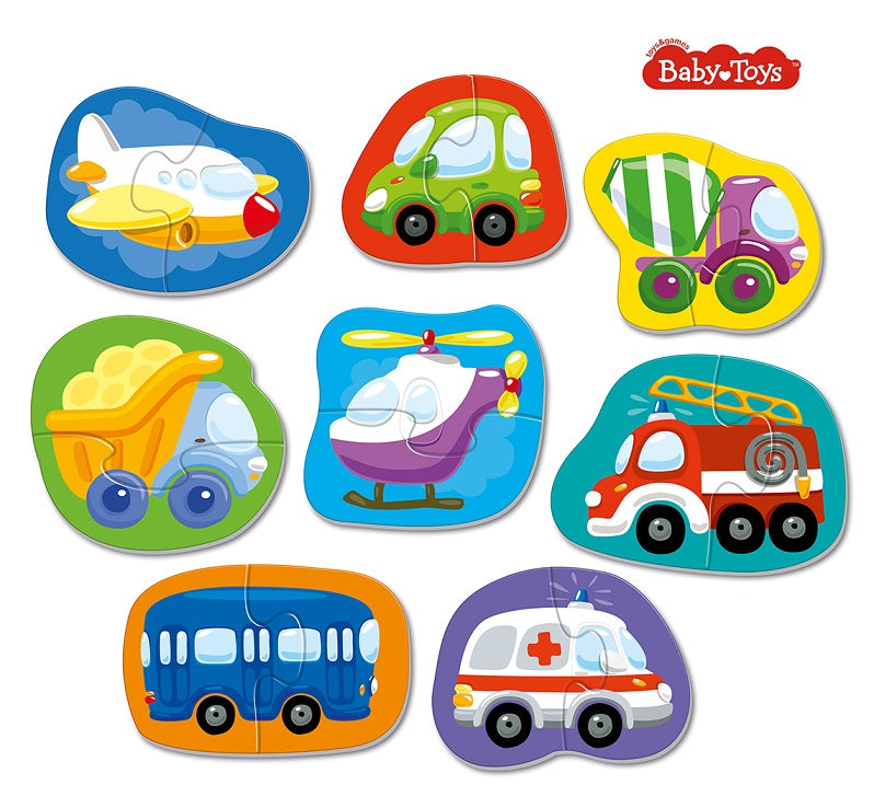 Jouets pour bébé "Тransport" (8 cartes, 16 pièces)