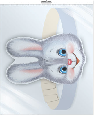 *МА-7976 МАСКА-ОБОДОК В ПАКЕТЕ. Зайчик (в индивидуальной упаковке, с европодвесом и клеевым клапаном) - группа Животные