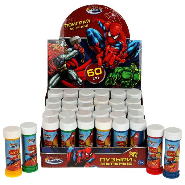 Мыльные пузыри супер герои 60мл, дисп.23*23*11см ИГРАЕМ ВМЕСТЕ уп-36шт в кор.6уп