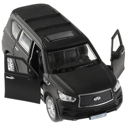 Machine en métal INFINITI QX80, d'une taille de 12,5 cm, double, sac, argent, noir, couleur. Parc technologique dans le cor.2*36шт