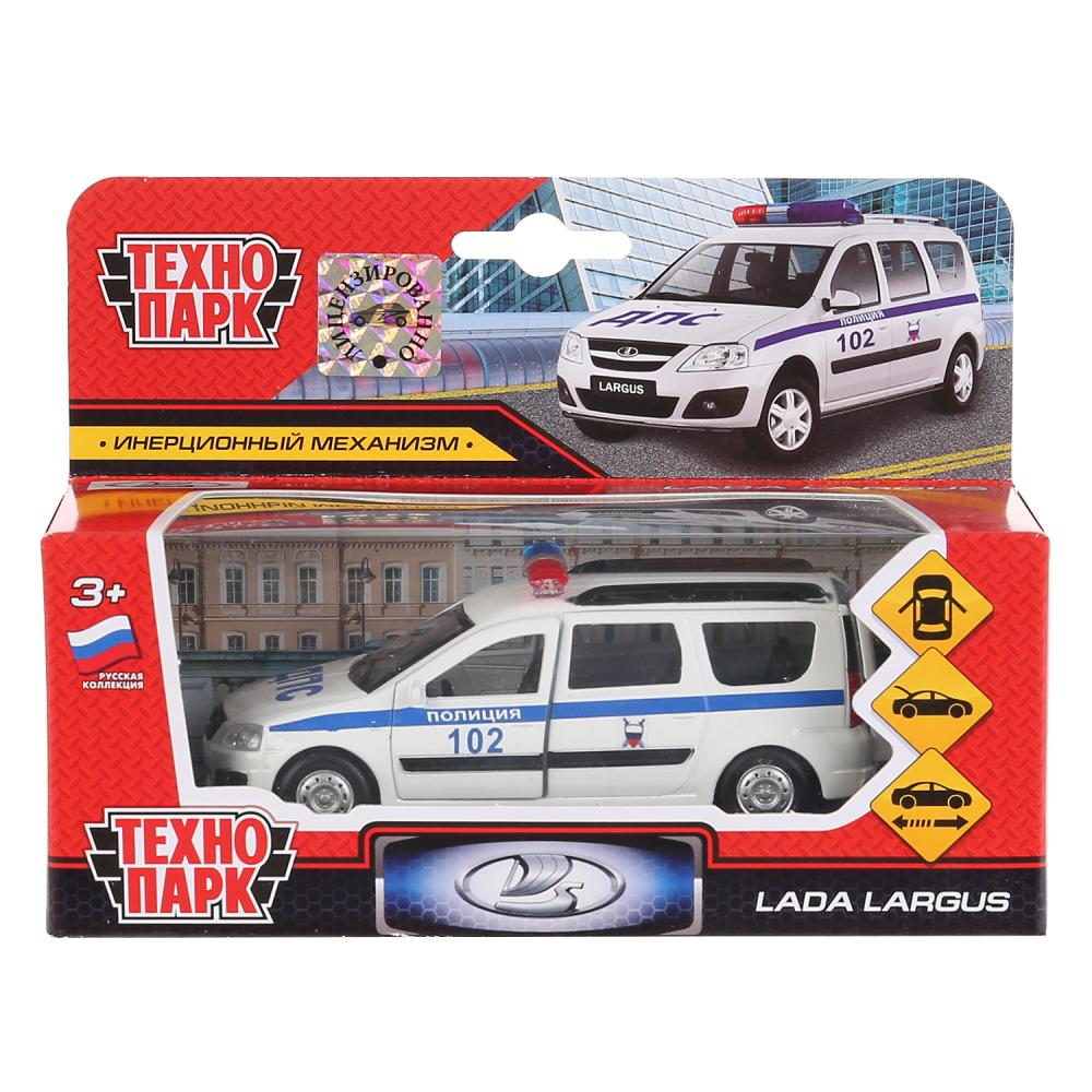 Машина металл LADA Largus полиция 12см, инерц., открыв.двери и багажник в кор. Технопарк в кор2*24шт