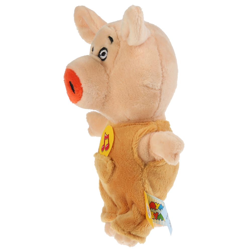 Игрушка мягкая Оранжевая корова поросенок коля, 15 см, муз. чип, в пак. Мульти-пульти в кор.24шт