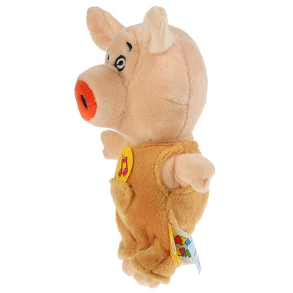 Игрушка мягкая Оранжевая корова поросенок коля, 15 см, муз. чип, в пак. Мульти-пульти в кор.24шт